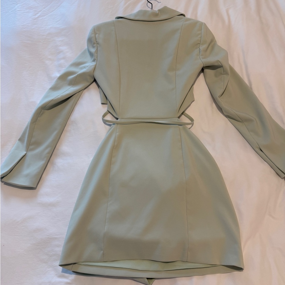 Zara Mint Green Cropped Blazer and Mini Skirt Set - Picture 3 of 5